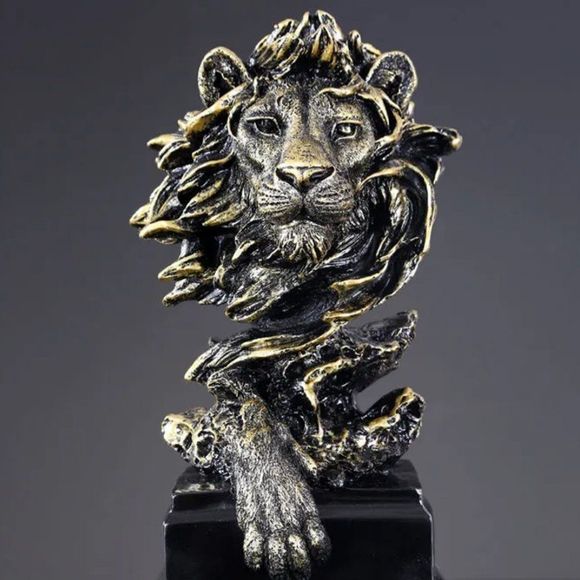 Lion King Head Statue | Home Office Table Desk Decor Figurine Collectible #1218 - Picture 1 of 5